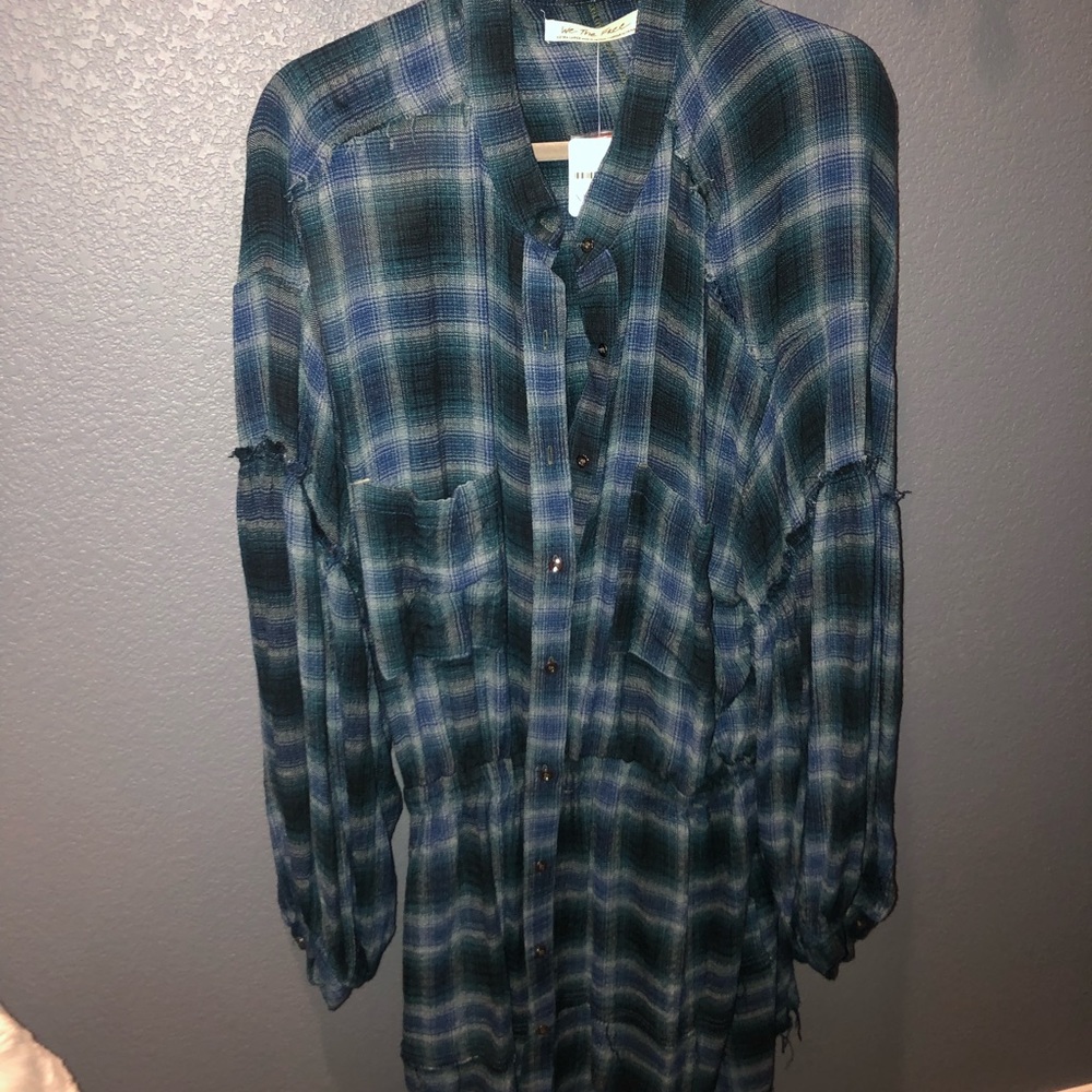 Plaid long sleeve dress